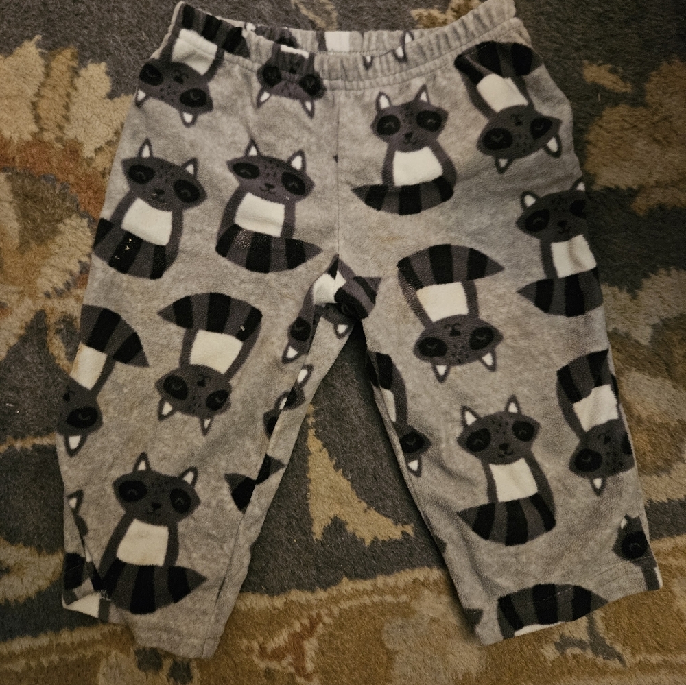 Carter's 12m Elastic Waist Fleece Pants Racoon Print